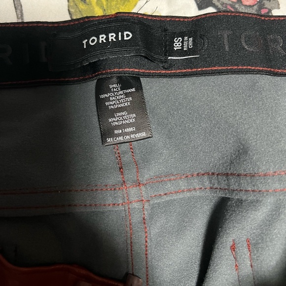 NWOT TORRID sz 18s brown pleather pants - Picture 2 of 7